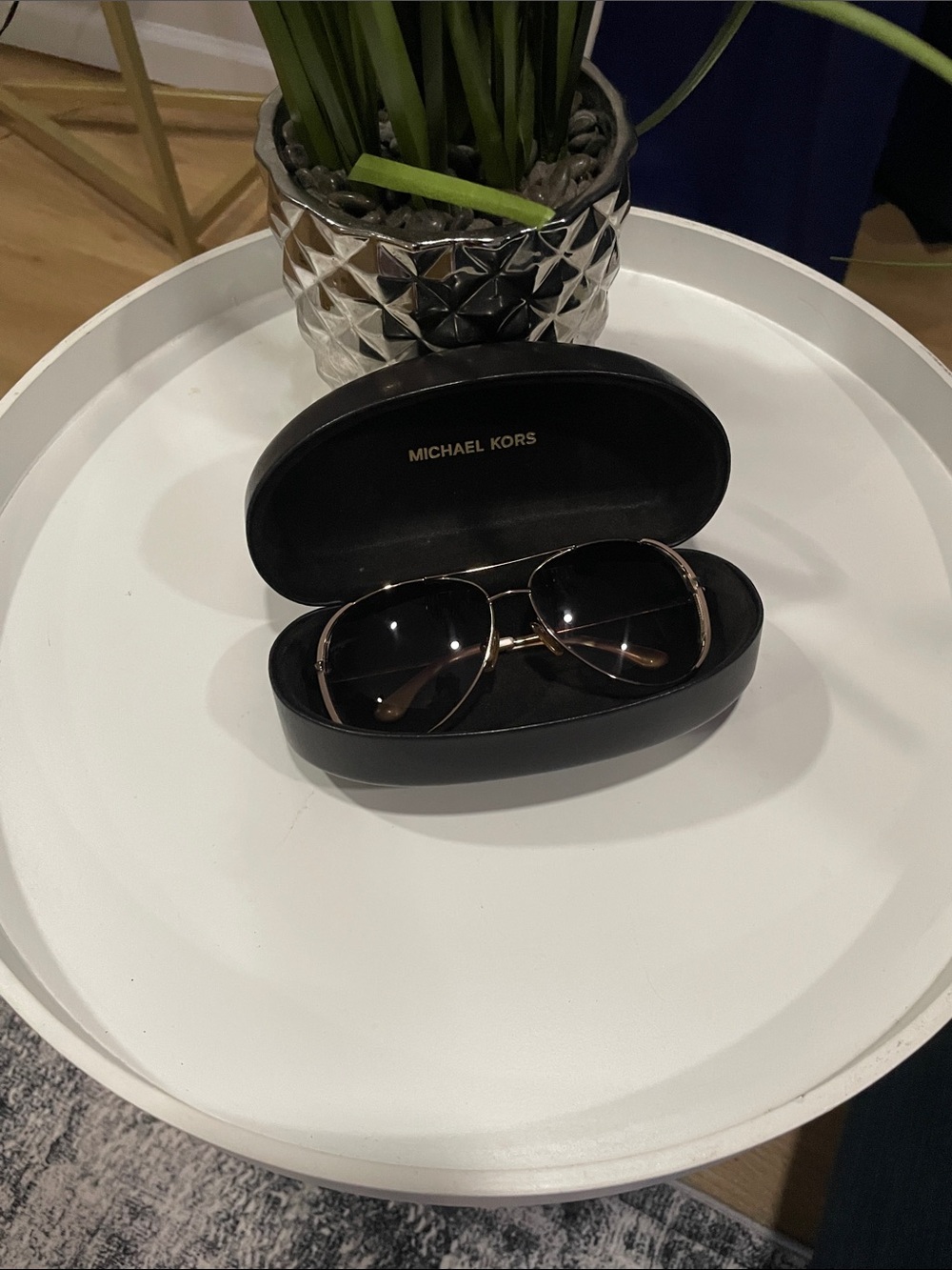 Michael Kors Gold Frame Sunglasses with Dark Lenses
